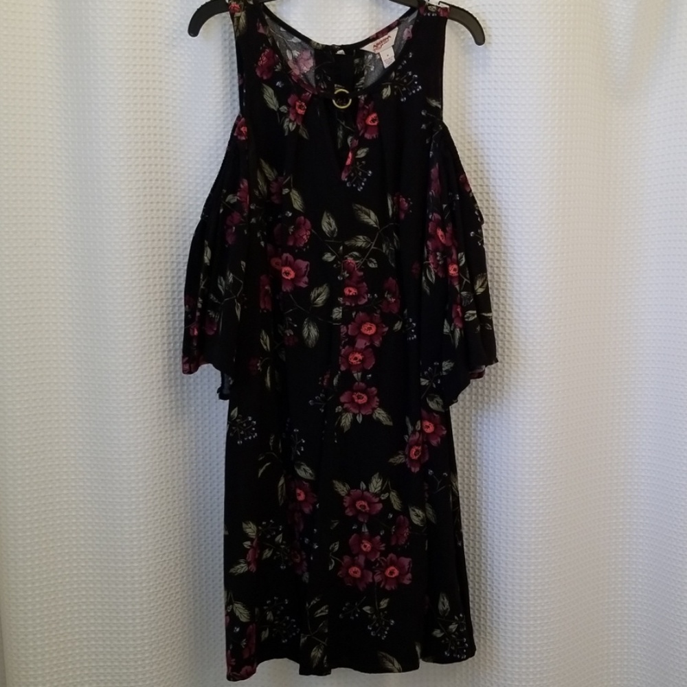 Cold Shoulder Floral Dress